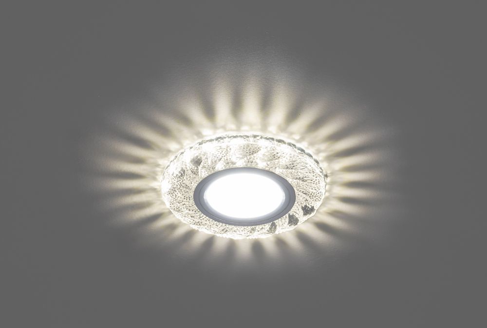 Светильник встраиваемый с подсветкой 15LED*2835 SMD 4000K, MR16 50W G5.3, белый, хром, CD907 Feron